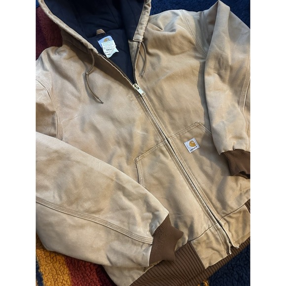 Vintage Carhartt J140 BRN Brown Mens Washed Duck Cotton Active Jacket Medium M C - Picture 2 of 16